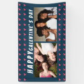 Happy Galentine's Day Pinkハートフレンド2写真 横断幕 (縦)
