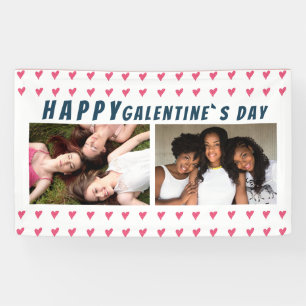 Happy Galentine's Day Pinkハートフレンド2 Photo B 横断幕
