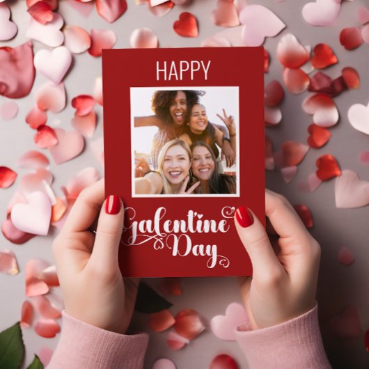 Happy Galentine's Red With Photo Designed by VI カード