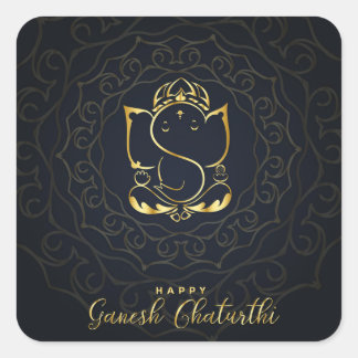 Happy Ganesh Chaturthi スクエアシール