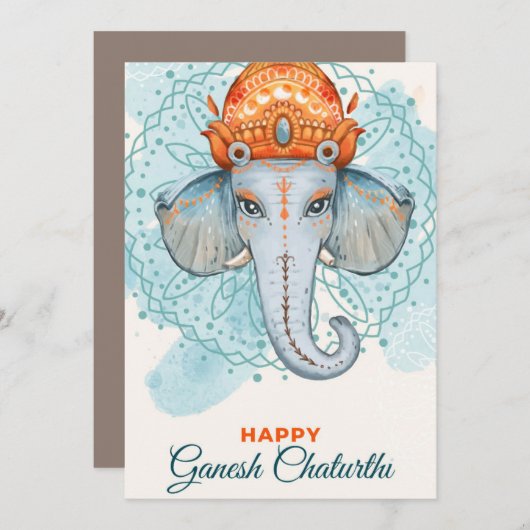 Happy Ganesh Chaturthi 招待状 (正面/裏面)