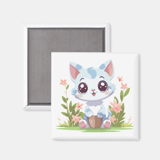 Happy Gardener Cat マグネット (正面/裏面)