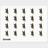 Happy German Shepard style dog sticker ラウンドシール (シート)
