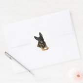 Happy German Shepard style dog sticker ラウンドシール (封筒)