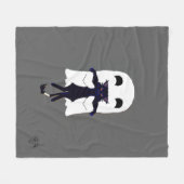 Happy Ghost & Scraggly Black Cat Fleece Throw フリースブランケット (正面(横))