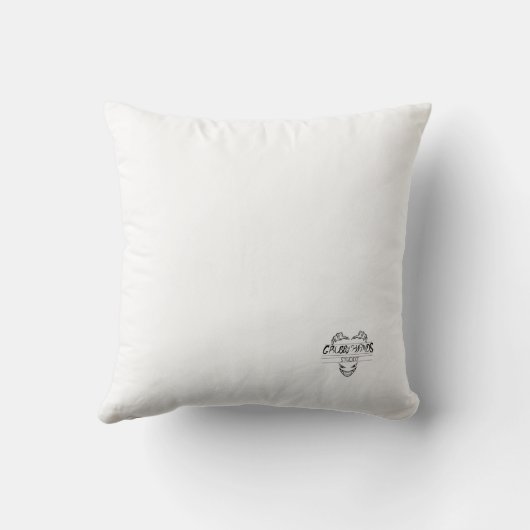 Happy Ghost & Scraggly Black Cat Throw Pillow クッション (裏面)