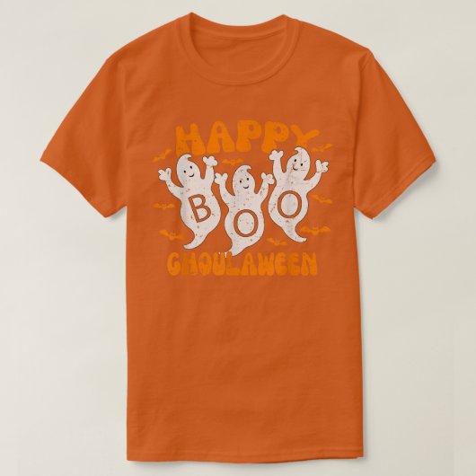 Happy Ghoulaween Halloween Funny Ghosts Trio With Tシャツ (デザイン正面)
