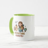 Happy Ginger Cat Adventure Awaits Text Journey マグカップ (正面左)