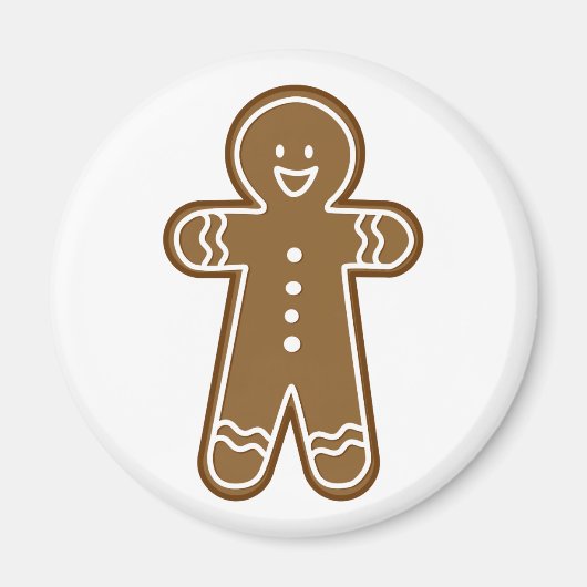 Happy Gingerbread背の高い男 マグネット (正面)