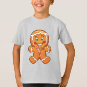 Happy Gingerbread Cookie – Kids Christmas Tee Tシャツ (正面)