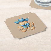 Happy Gingerbread Cowboy It's A Boy Baby Shower ペーパーコースター (アングル)