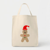 Happy Gingerbread man wearing a Santa hat トートバッグ (正面)