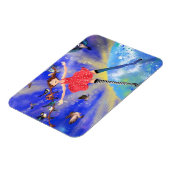 Happy Girl and Birds Magnet - 絵画's マグネット (左側)