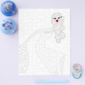 Happy Girl Dancing Coloring Flyer Paper チラシ (シングル)