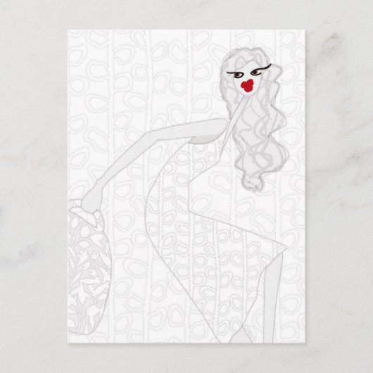 Happy Girl Dancing Coloring Postcard ポストカード (正面)