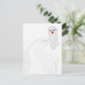 Happy Girl Dancing Coloring Postcard ポストカード (スタンド正面)