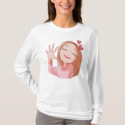 Happy Girl in Love  Tシャツ (正面)