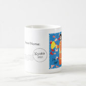 Happy Girl Japan Stamp Artカスタマイズ可能なマグカップ コーヒーマグカップ (中央)