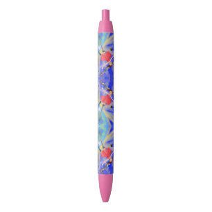 Happy Girl with Birds Pen 青ボールペン