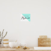 Happy Girls Are The Prettiest Abstract Aqua ポスター (キッチン)