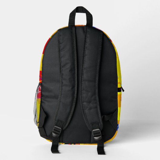 HAPPY GLITCHED Backpack プリントバックパック (裏面)