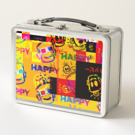 HAPPY Glitched Metal Lunchbox メタルランチボックス