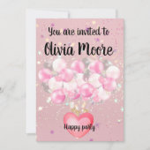 Happy glitter magic baby sweet 招待状 (正面)