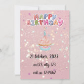 Happy glitter magic baby sweet 招待状 (裏面)