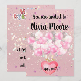 Happy glitter magic baby sweet 招待状