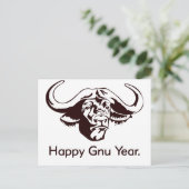 Happy Gnu Year ポストカード (スタンド正面)