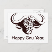 Happy Gnu Year ポストカード (正面/裏面)