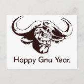 Happy Gnu Year ポストカード (正面)