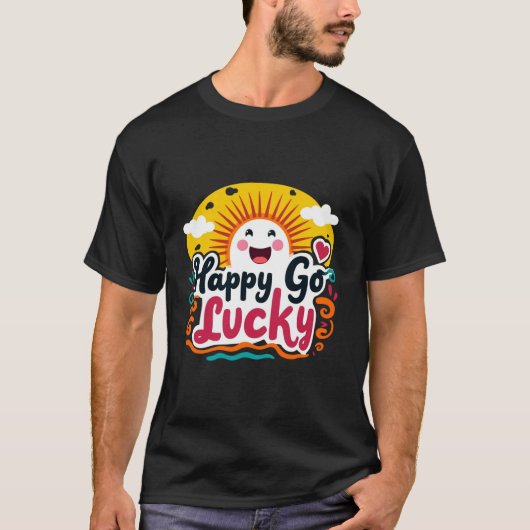Happy Go Lucky：明るい太陽とヴィー前向きブ Tシャツ (正面)