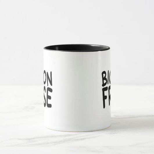 Happy-Go-Lucky Bichon Frise Comic Font Mug マグカップ (中央)