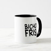 Happy-Go-Lucky Bichon Frise Comic Font Mug マグカップ (正面右)