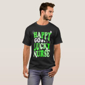 Happy Go Lucky Nurse St Patricks Day Scrub Top Tシャツ (正面フル)