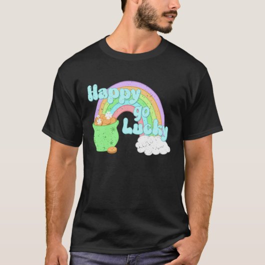 Happy Go Lucky St Patrick s Day Rainbow For Boys G Tシャツ (正面)
