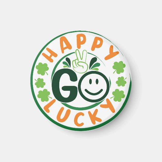 Happy Go Lucky - St. Patrick's Day マグネット (正面)