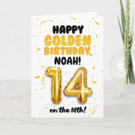 Happy Golden Birthday, 14th Birthday Card for Teen カード