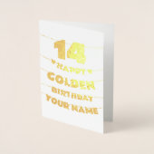 Happy Golden Birthday, 14th Birthday Gold Foil  箔カード (正面)