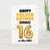 Happy Golden Birthday, 16th Birthday Card for Teen カード (正面)