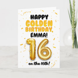 Happy Golden Birthday, 16th Birthday Card for Teen カード