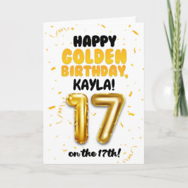 Happy Golden Birthday, 17th Birthday Card for Teen カード