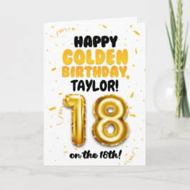 Happy Golden Birthday, 18th Birthday Card  カード