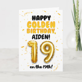 Happy Golden Birthday, 19th Birthday Card  カード