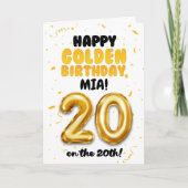 Happy Golden Birthday, 20th Birthday Card  カード (正面)