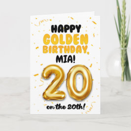 Happy Golden Birthday, 20th Birthday Card  カード