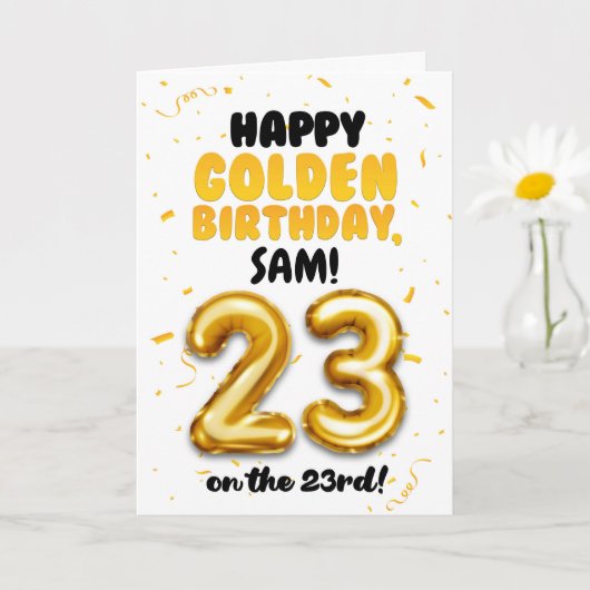 Happy Golden Birthday, 23rd Birthday Card  カード (小さな植物)