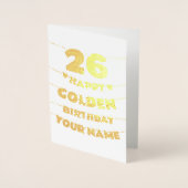 Happy Golden Birthday, 26th Birthday Gold Foil 箔カード (正面)
