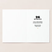 Happy Golden Birthday, 26th Birthday Gold Foil 箔カード (内部)